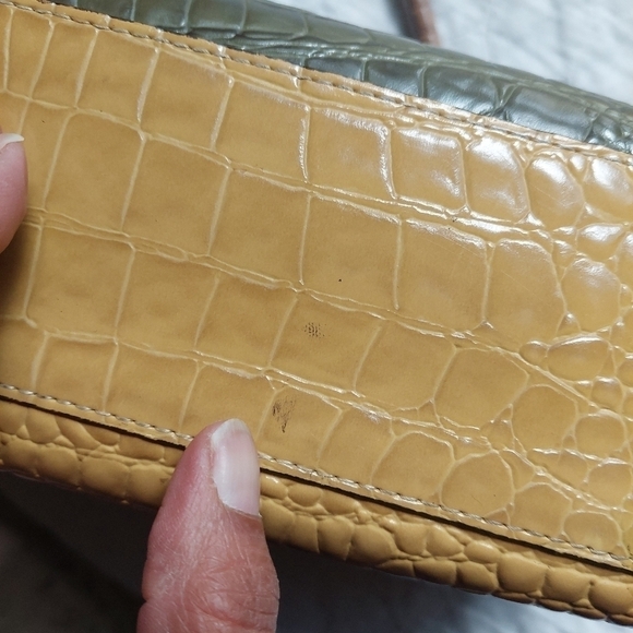 Jeanne Lottie 3-Tone Synthetic Alligator Embossed Satchel Bag - Picture 5 of 16